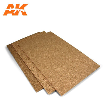 AK Interactive Cork Sheets - Fine Grained - 200 X 300 X 3mm