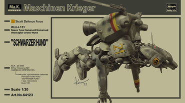 Hasegawa 1/20 Maschinen Krieger Ma.K. Schwarzer Hund W.H.J.131 Space Type Humanoid Unmanned Interceptor GroBer Hund