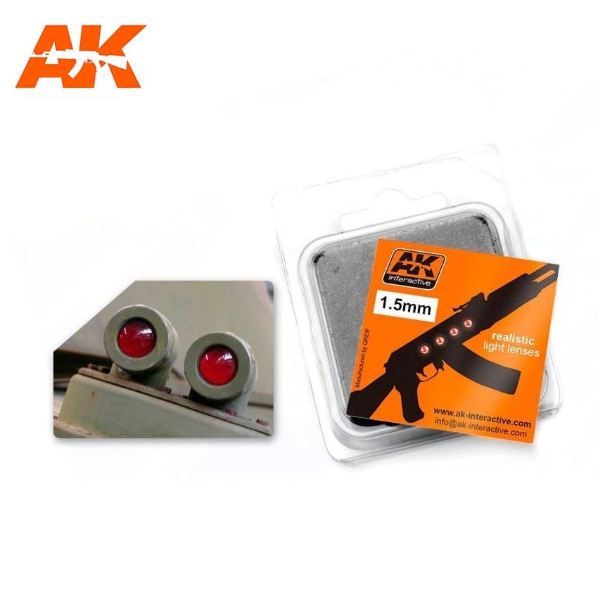 AK Interactive Red 1.5mm Lenses - Trinity Hobby