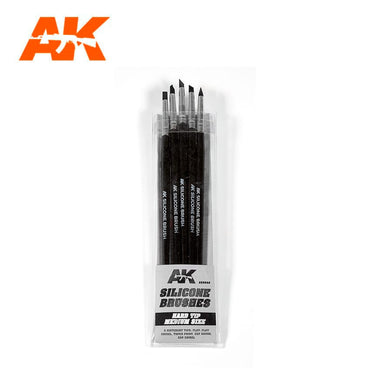 AK Interactive Silicone Brushes Hard Tip, Medium - 5Pk