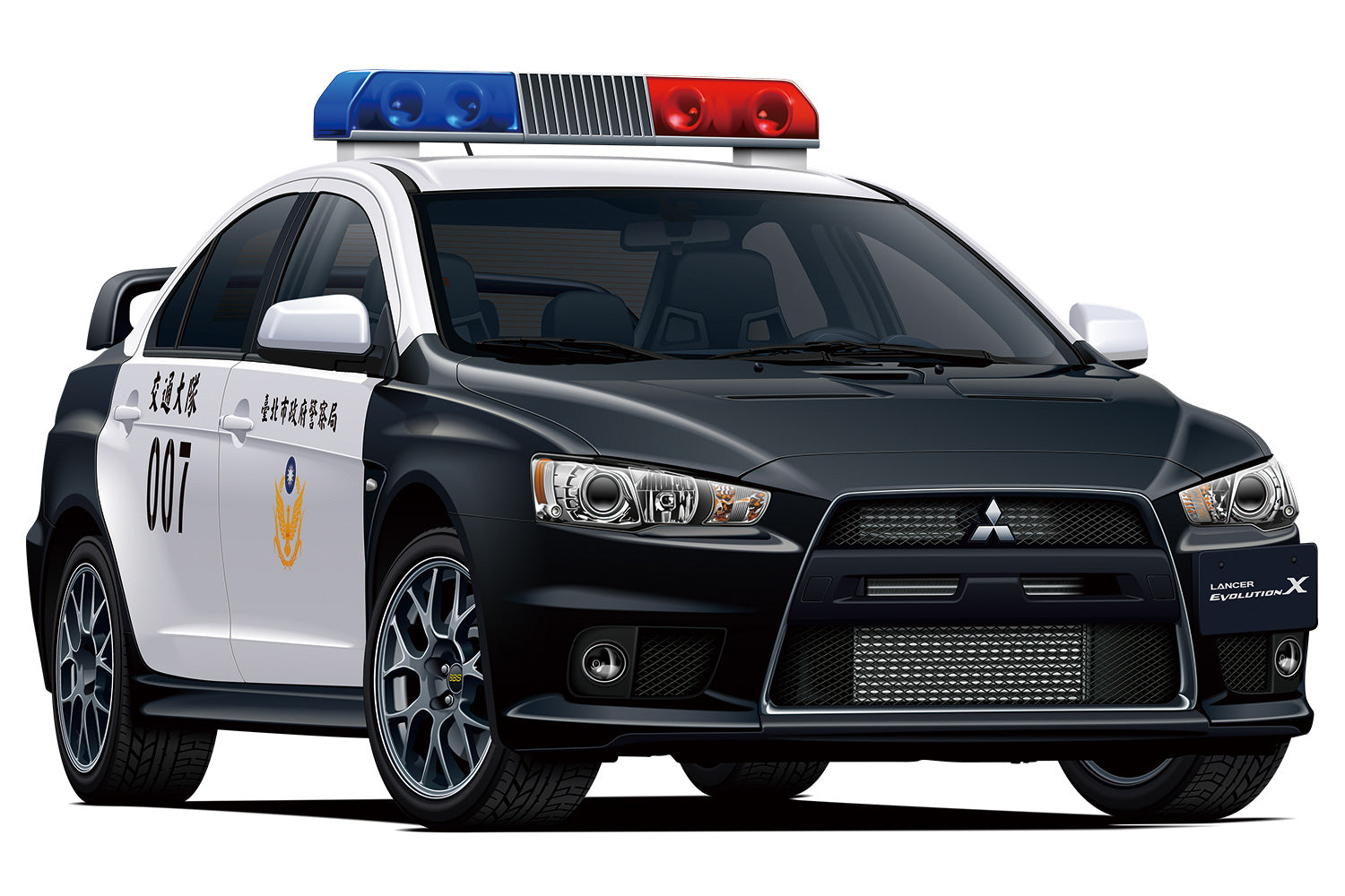 Aoshima 1/24 Mitsubishi CZ4A Lancer Evolution X Patrolcar '07 Taipei City Police Department - Trinity Hobby
