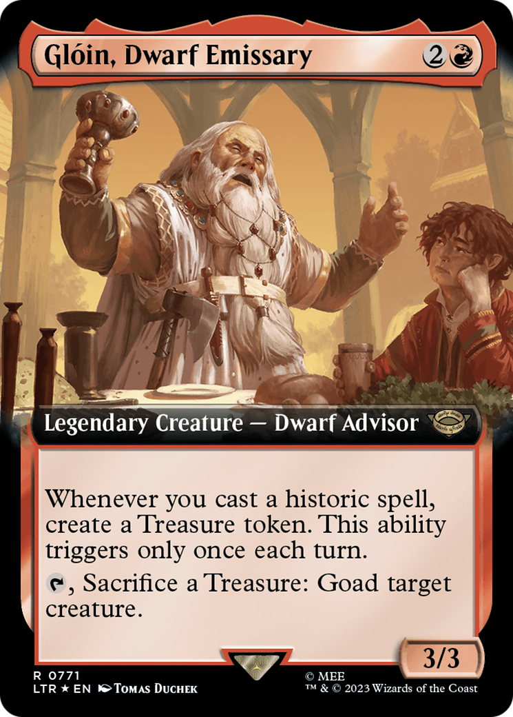 Gloin, Dwarf Emissary (Extended Art) (Surge Foil) [The Lord of the Rings: Tales of Middle-Earth] - Trinity Hobby