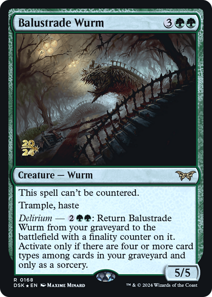 Balustrade Wurm [Duskmourn: House of Horror Prerelease Promos] - Trinity Hobby