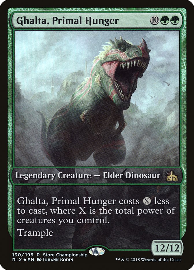 Ghalta, Primal Hunger (Store Championship) (Full Art) [Rivals of Ixalan Promos] - Trinity Hobby