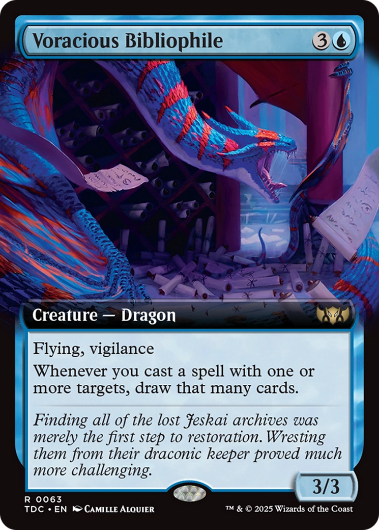 Voracious Bibliophile (Extended Art) [Tarkir: Dragonstorm Commander] - Trinity Hobby