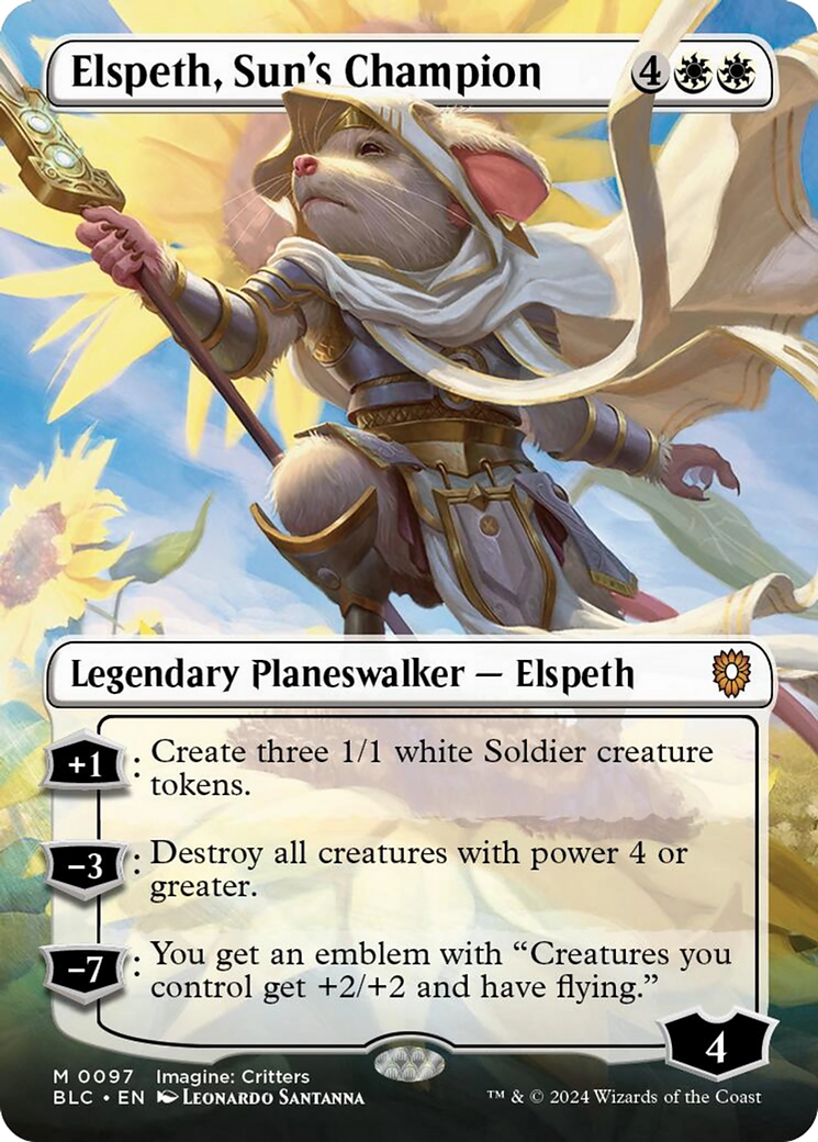 Elspeth, Sun's Champion (Borderless) [Bloomburrow Commander] - Trinity Hobby