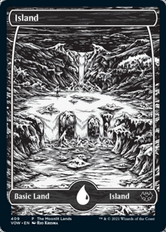 Island (The Moonlit Lands) (Foil Etched) [Innistrad: Crimson Vow Promos] - Trinity Hobby
