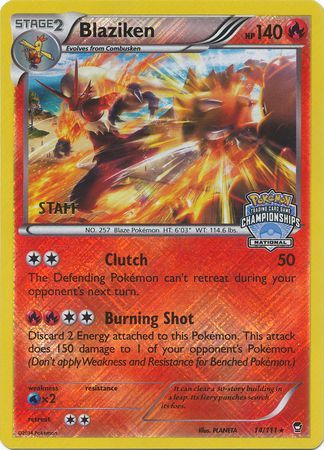 Blaziken (14/111) (Staff National Championship Promo) [XY: Furious Fists] - Trinity Hobby