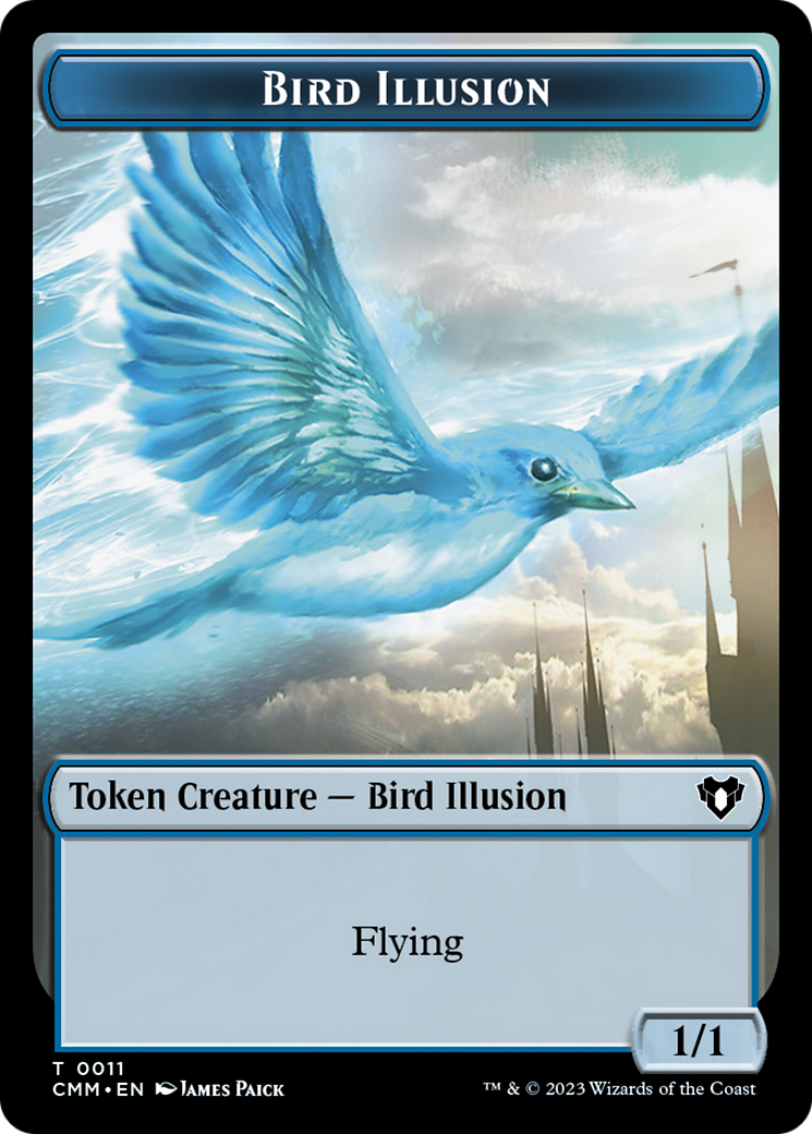 Bird // Bird Illusion Double-Sided Token [Commander Masters Tokens] - Trinity Hobby