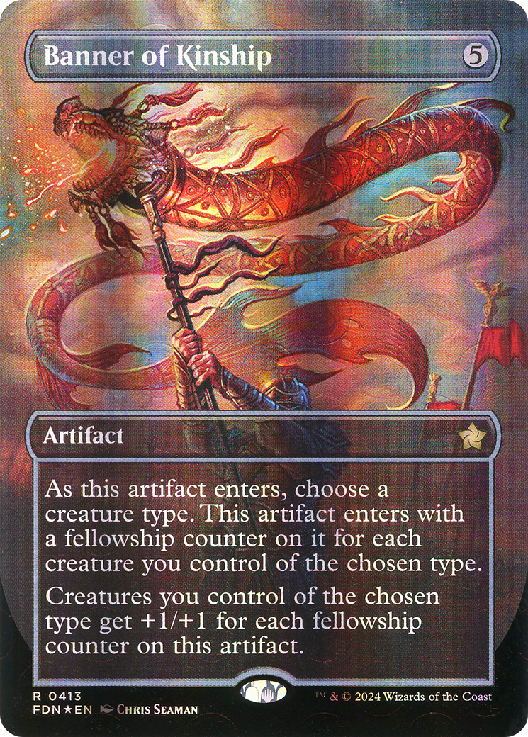 Banner of Kinship (Borderless) (Mana Foil) [Foundations] - Trinity Hobby