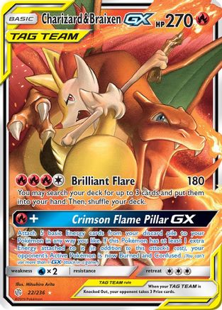 Charizard & Braixen GX (22/236) [Sun & Moon: Cosmic Eclipse] - Trinity Hobby
