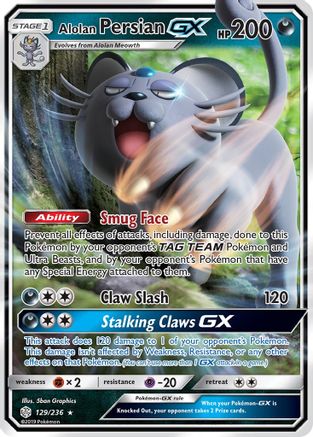 Alolan Persian GX (129/236) [Sun & Moon: Cosmic Eclipse] - Trinity Hobby