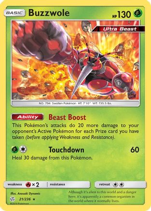 Buzzwole (21/236) [Sun & Moon: Cosmic Eclipse] - Trinity Hobby