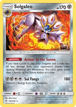Solgaleo (142/236) [Sun & Moon: Cosmic Eclipse] - Trinity Hobby