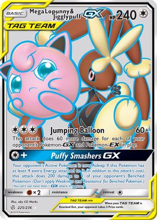 Mega Lopunny & Jigglypuff GX (225/236) [Sun & Moon: Cosmic Eclipse] - Trinity Hobby