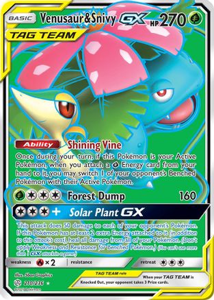 Venusaur & Snivy GX (210/236) [Sun & Moon: Cosmic Eclipse] - Trinity Hobby