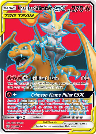 Charizard & Braixen GX (212/236) [Sun & Moon: Cosmic Eclipse] - Trinity Hobby