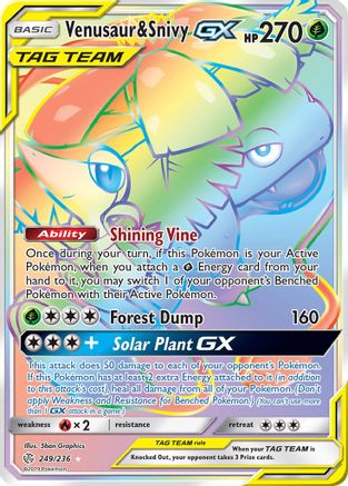 Venusaur & Snivy GX (249/236) [Sun & Moon: Cosmic Eclipse] - Trinity Hobby
