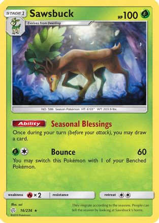 Sawsbuck (16/236) [Sun & Moon: Cosmic Eclipse] - Trinity Hobby