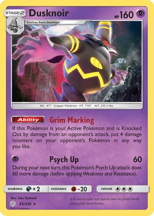 Dusknoir (85/236) [Sun & Moon: Cosmic Eclipse] - Trinity Hobby