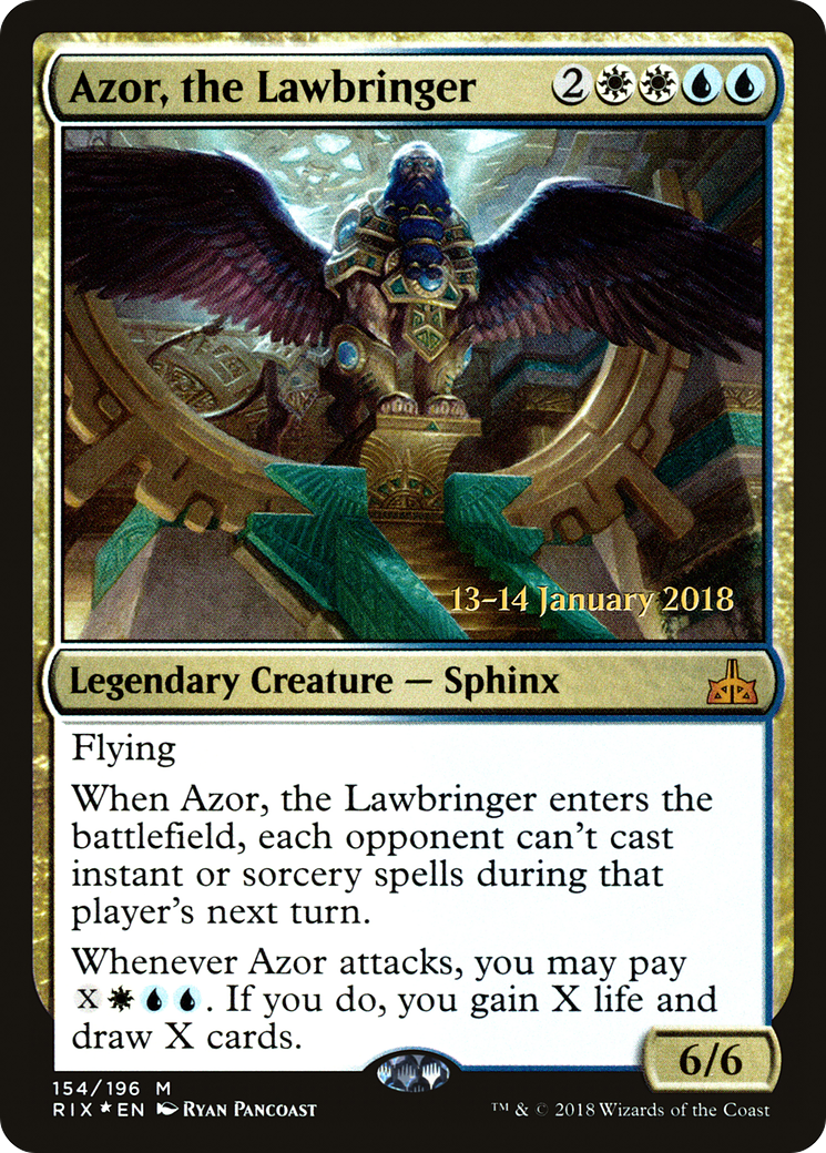 Azor, the Lawbringer [Rivals of Ixalan Prerelease Promos] - Trinity Hobby