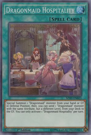 Dragonmaid Hospitality [MYFI-EN023] Super Rare - Trinity Hobby