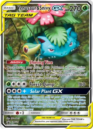 Venusaur & Snivy GX (SM229) [Sun & Moon: Black Star Promos] - Trinity Hobby