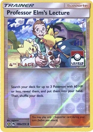 Professor Elms Lecture (188a/214) (League Promo 4th Place) [Sun & Moon: Lost Thunder] - Trinity Hobby