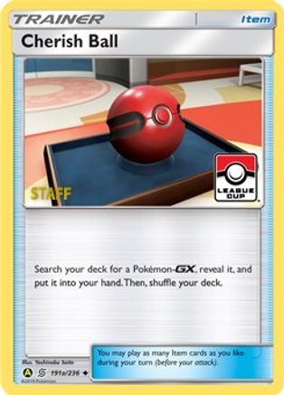 Cherish Ball (191a/236) (League Promo Staff) [Sun & Moon: Unified Minds] - Trinity Hobby