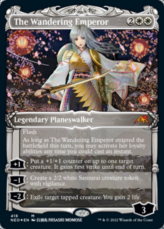 The Wandering Emperor (Showcase) (Foil Etched) [Kamigawa: Neon Dynasty] - Trinity Hobby