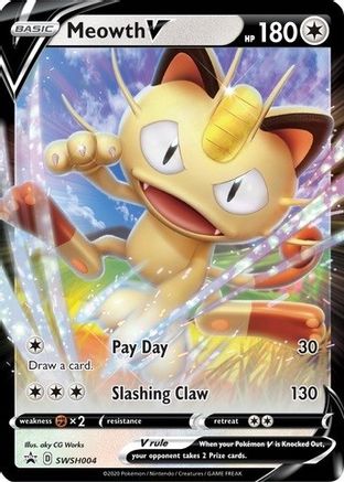 Meowth V (SWSH004) [Sword & Shield: Black Star Promos] - Trinity Hobby
