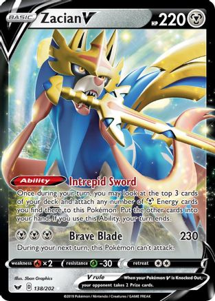 Zacian V (138/202) [Sword & Shield: Base Set] - Trinity Hobby