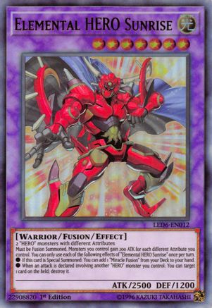 Elemental Hero Sunrise [LED6-EN012] Ultra Rare - Trinity Hobby