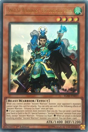 Ancient Warriors - Virtuous Liu Xuan [IGAS-EN011] Ultra Rare - Trinity Hobby