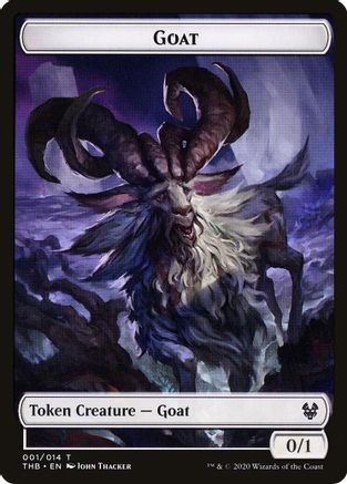 Goat // Human Soldier Double-Sided Token  [Foil]  (THB-1 // 2) - [Theros Beyond Death Tokens] - Trinity Hobby