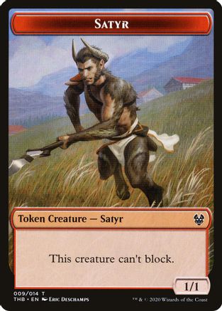 Satyr // Gold Double-Sided Token  [Foil]  (THB-9 // 13) - [Theros Beyond Death Tokens] - Trinity Hobby