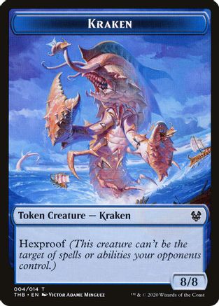 Kraken // Satyr Double-Sided Token  [Foil]  (THB-4 // 9) - [Theros Beyond Death Tokens] - Trinity Hobby