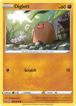 Diglett (092/202) [Sword & Shield: Base Set] - Trinity Hobby