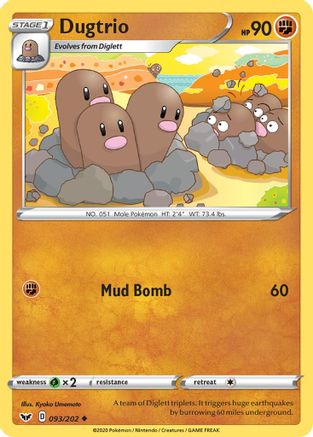Dugtrio (093/202) [Sword & Shield: Base Set] - Trinity Hobby