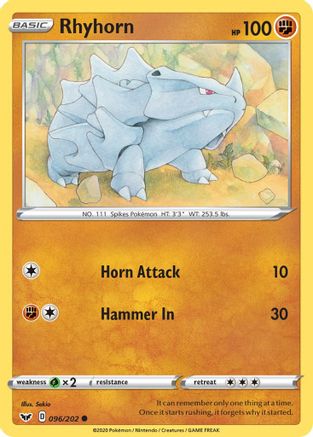 Rhyhorn (096/202) [Sword & Shield: Base Set] - Trinity Hobby