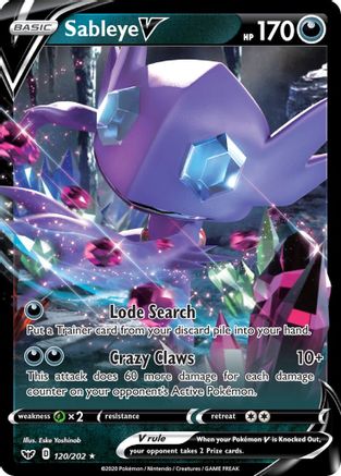 Sableye V (120/202) [Sword & Shield: Base Set] - Trinity Hobby