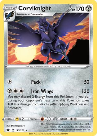Corviknight (135/202) [Sword & Shield: Base Set] - Trinity Hobby