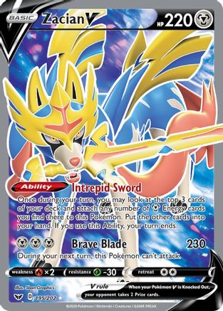 Zacian V (195/202) [Sword & Shield: Base Set] - Trinity Hobby