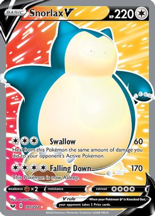 Snorlax V (197/202) [Sword & Shield: Base Set] - Trinity Hobby