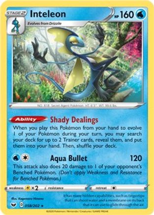 Inteleon (058/202) (Theme Deck Exclusive) [Sword & Shield: Base Set] - Trinity Hobby