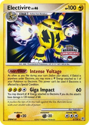 Electivire (3/130) (Regional Championship Promo) [Diamond & Pearl: Base Set] - Trinity Hobby