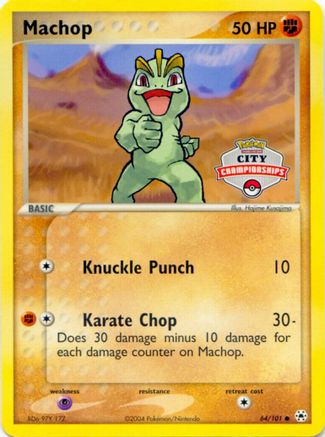 Machop (64/101) (City Championship Promo) [EX: Hidden Legends] - Trinity Hobby