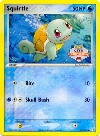 Squirtle (63/100) (City Championship Promo) [EX: Crystal Guardians] - Trinity Hobby