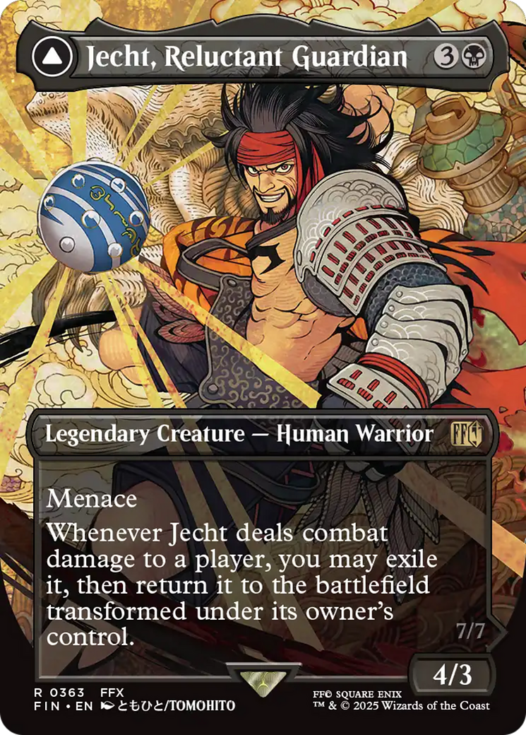 Jecht, Reluctant Guardian // Braska's Final Aeon  [Foil]  (FIN-363) - [FINAL FANTASY]: (enchantment) (Borderless)