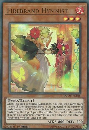 Firebrand Hymnist [DUOV-EN028] Ultra Rare - Trinity Hobby